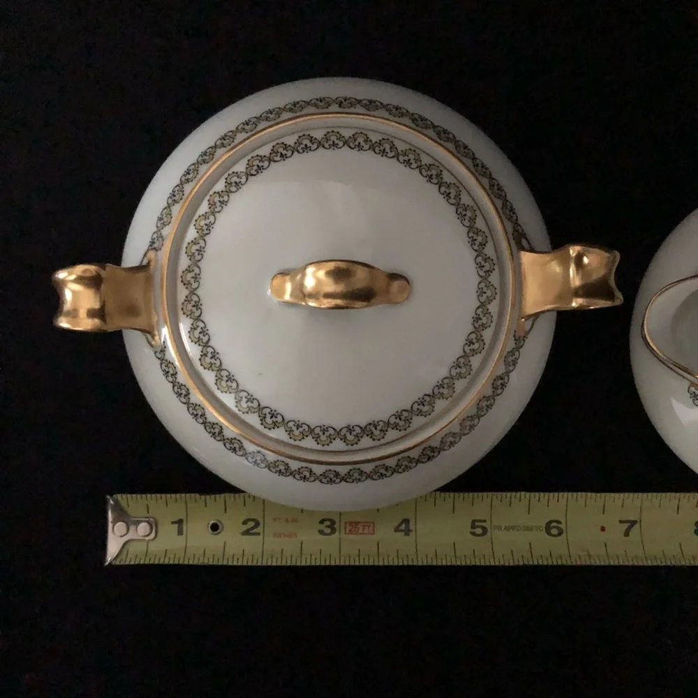 Haviland Limoges & Co Sugar & Creamer - Gold Accents - France
